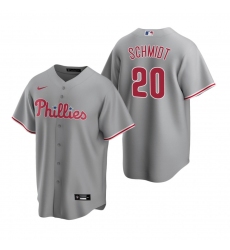 Men's Nike Philadelphia Phillies #20 Mike Schmidt Gray Road Stitched Baseball Jersey