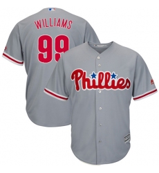 Youth Majestic Philadelphia Phillies #99 Mitch Williams Authentic Grey Road Cool Base MLB Jersey