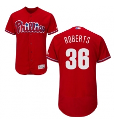 Men's Majestic Philadelphia Phillies #36 Robin Roberts Red Alternate Flex Base Authentic Collection MLB Jersey