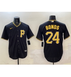 Men's Pittsburgh Pirates #24 Barry Bonds Black Cool Base Stitched Baseball Jersey