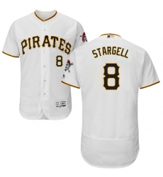 Men's Majestic Pittsburgh Pirates #8 Willie Stargell White Home Flex Base Authentic Collection MLB Jersey