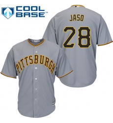 Youth Majestic Pittsburgh Pirates #28 John Jaso Authentic Grey Road Cool Base MLB Jersey