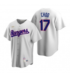 Men's Nike Texas Rangers #17 Shin-Soo Choo White Cooperstown Collection Home Stitched Baseball Jersey
