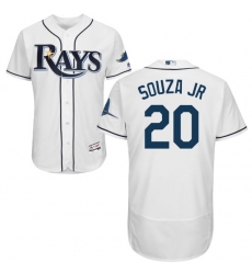 Men's Majestic Tampa Bay Rays #20 Steven Souza Home White Flexbase Authentic Collection MLB Jersey