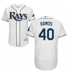 Men's Majestic Tampa Bay Rays #40 Wilson Ramos White Flexbase Authentic Collection MLB Jersey