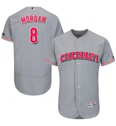 Men's Majestic Cincinnati Reds #8 Joe Morgan Grey Flexbase Authentic Collection MLB Jersey