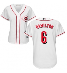 Women's Majestic Cincinnati Reds #6 Billy Hamilton Authentic White Home Cool Base MLB Jersey