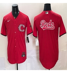 Men's Cincinnati Reds Team Big Logo Red 2026 City Connect Stadium Stitched Baseball Jersey