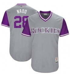 Men's Majestic Colorado Rockies #28 Nolan Arenado 
