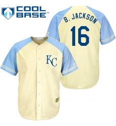 Men's Majestic Kansas City Royals #16 Bo Jackson Authentic Cream Exclusive Vintage Cool Base MLB Jersey