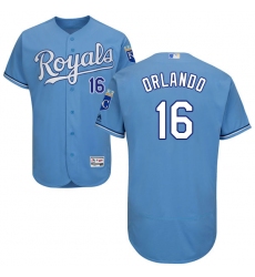 Men's Majestic Kansas City Royals #16 Paulo Orlando Light Blue Alternate Flex Base Authentic Collection MLB Jersey