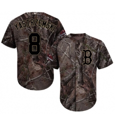 Men's Majestic Boston Red Sox #8 Carl Yastrzemski Authentic Camo Realtree Collection Flex Base 2018 World Series Champions MLB Jersey