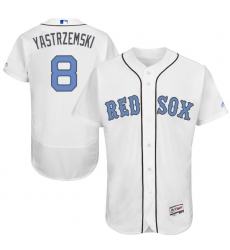 Men's Majestic Boston Red Sox #8 Carl Yastrzemski Authentic White 2016 Father's Day Fashion Flex Base MLB Jersey