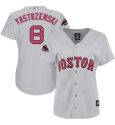 Women's Majestic Boston Red Sox #8 Carl Yastrzemski Authentic White Fashion 2018 World Series Champions MLB Jersey