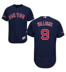 Men's Majestic Boston Red Sox #9 Ted Williams Navy Blue Alternate Flex Base Authentic Collection 2018 World Series Champions MLB Jersey