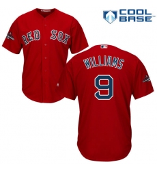 Youth Majestic Boston Red Sox #9 Ted Williams Authentic Red Alternate Home Cool Base 2018 World Series Champions MLB Jersey