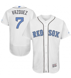 Men's Majestic Boston Red Sox #7 Christian Vazquez Authentic White 2016 Father's Day Fashion Flex Base MLB Jersey