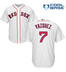 Youth Majestic Boston Red Sox #7 Christian Vazquez Authentic White Home Cool Base MLB Jersey