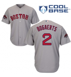 Youth Majestic Boston Red Sox #2 Xander Bogaerts Authentic Grey Road Cool Base 2018 World Series Champions MLB Jersey