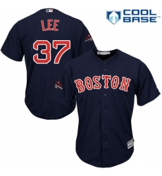 Youth Majestic Boston Red Sox #37 Bill Lee Authentic Navy Blue Alternate Road Cool Base 2018 World Series Champions MLB Jersey
