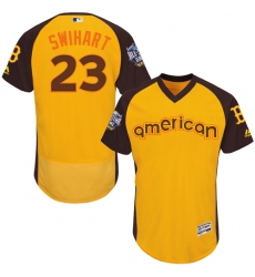 Men's Majestic Boston Red Sox #23 Blake Swihart Yellow 2016 All-Star American League BP Authentic Collection Flex Base MLB Jersey