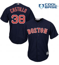 Men's Majestic Boston Red Sox #38 Rusney Castillo Replica Navy Blue Alternate Road Cool Base MLB Jersey