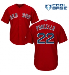Men's Majestic Boston Red Sox #22 Rick Porcello Replica Red Alternate Home Cool Base MLB Jersey