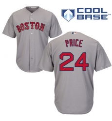 Men's Majestic Boston Red Sox #24 David Price Replica Grey Road Cool Base MLB Jersey