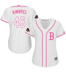 Women's Majestic Boston Red Sox #46 Craig Kimbrel Authentic White Fashion 2018 World Series Champions MLB Jersey