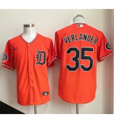 Men's Detroit Tigers #35 Justin Verlander Orange 2026 Cool Base Stitched Baseball Jersey