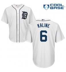 Men's Majestic Detroit Tigers #6 Al Kaline Replica White Home Cool Base MLB Jersey