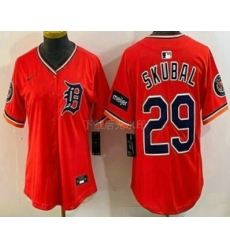 Women's Detroit Tigers #29 Tarik Skubal Orange Stadium Jersey