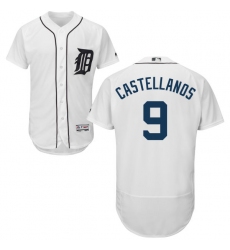 Men's Majestic Detroit Tigers #9 Nick Castellanos White Home Flex Base Authentic Collection MLB Jersey