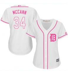 Women's Majestic Detroit Tigers #34 James McCann Authentic White Fashion Cool Base MLB Jersey