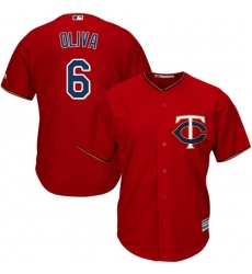 Youth Majestic Minnesota Twins #6 Tony Oliva Replica Scarlet Alternate Cool Base MLB Jersey
