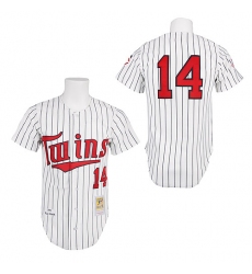 Men's Mitchell and Ness 1991 Minnesota Twins #14 Kent Hrbek Replica White Throwback MLB Jersey