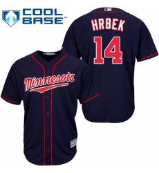 Youth Majestic Minnesota Twins #14 Kent Hrbek Authentic Navy Blue Alternate Road Cool Base MLB Jersey