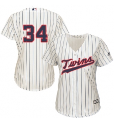 Women's Majestic Minnesota Twins #34 Kirby Puckett Authentic Cream Alternate Cool Base MLB Jersey