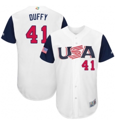 Youth USA Baseball Majestic #41 Danny Duffy White 2017 World Baseball Classic Authentic Team Jersey