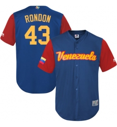 Men's Venezuela Baseball Majestic #43 Bruce Rondon Royal Blue 2017 World Baseball Classic Replica Team Jersey