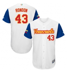 Men's Venezuela Baseball Majestic #43 Bruce Rondon White 2017 World Baseball Classic Authentic Team Jersey