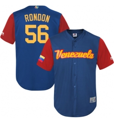 Men's Venezuela Baseball Majestic #56 Hector Rondon Royal Blue 2017 World Baseball Classic Replica Team Jersey