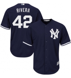 Men's Majestic New York Yankees #42 Mariano Rivera Replica Navy Blue Alternate MLB Jersey