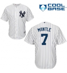 Youth Majestic New York Yankees #7 Mickey Mantle Authentic White Home MLB Jersey