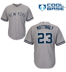 Youth Majestic New York Yankees #23 Don Mattingly Authentic Grey Road MLB Jersey