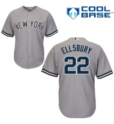 Men's Majestic New York Yankees #22 Jacoby Ellsbury Replica Grey Road MLB Jersey