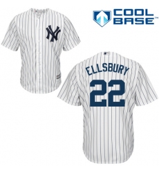 Men's Majestic New York Yankees #22 Jacoby Ellsbury Replica White Home MLB Jersey