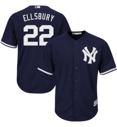 Youth Majestic New York Yankees #22 Jacoby Ellsbury Authentic Navy Blue Alternate MLB Jersey