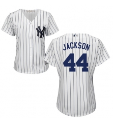 Women's Majestic New York Yankees #44 Reggie Jackson Authentic White Home MLB Jersey
