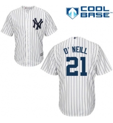 Men's Majestic New York Yankees #21 Paul O'Neill Replica White Home MLB Jersey